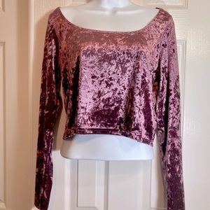 Crop Top Crushed Velvet SZ L Amethyst Color New 29$ Original Price. SZ L -M